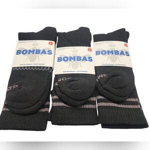 Bombas Adult Black Crew Socks New Size Large